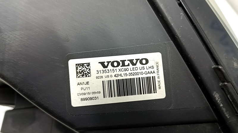 Фара передняя левая в сборе Volvo XC90 16-17 LED, под полировку, паутинка