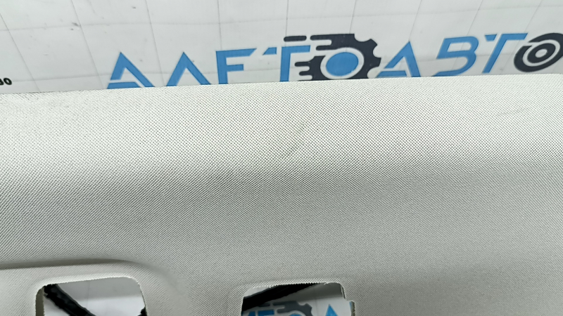 Обшивка потолка Volvo XC90 16-23 под панораму, под 3 ряд, серый, с сетками динамиков и микрофонами, под химчистку, заломы, царапины, оторвано крепление