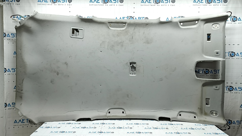 Обшивка потолка Toyota Prius V 12-16 серая, без люка, заломы, под химчистку, надрывы, оторван пенопласт