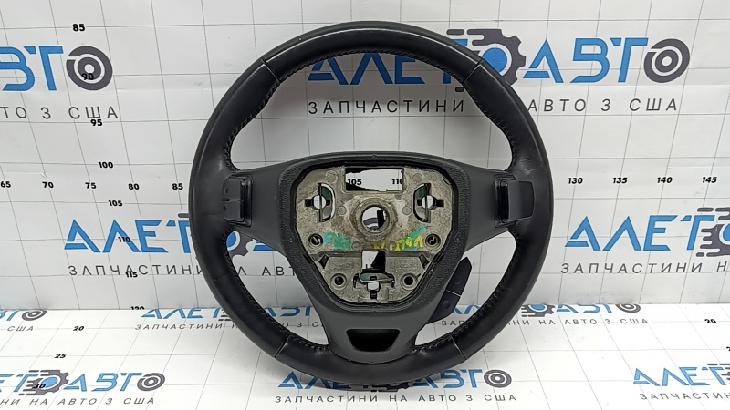 Руль голый Chevrolet Volt 16-19 кожа черный, с кнопками, с лепестками, с подогревом, полезло покрытие, царапины, потертости
