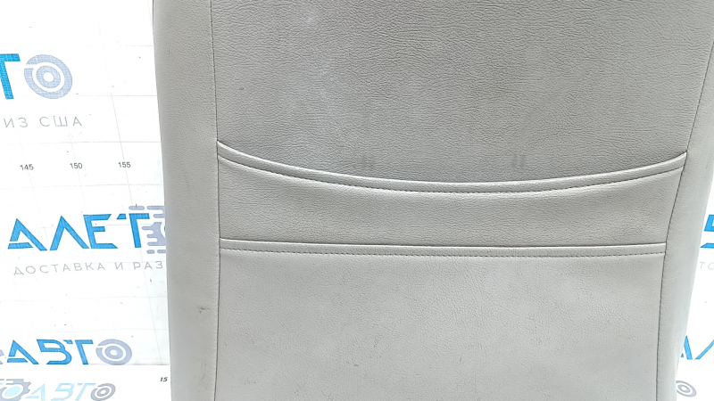 Обшивка спинки пассажирского сиденья Toyota Prius V 12-17 кожа, серая, перфорация, под химчистку