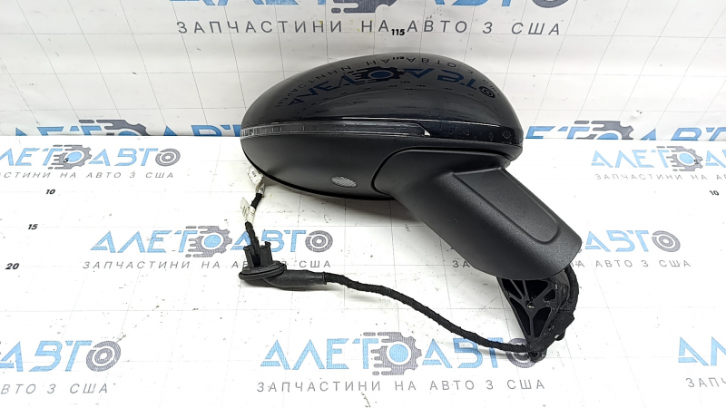 Зеркало боковое правое в сборе Porsche Macan 15-26 11 пинов, поворотник, подсветка, подогрев, автозатемнение, черное