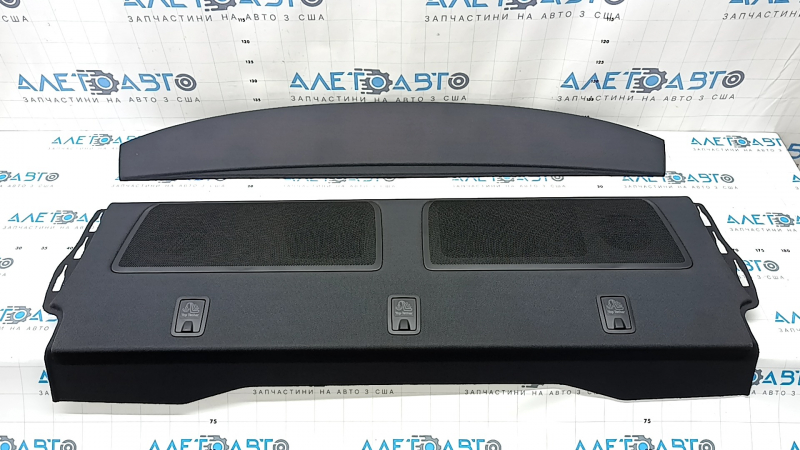 Полка задняя Audi A6 C8 19-25 черная под шторку, с накладками, выгорела