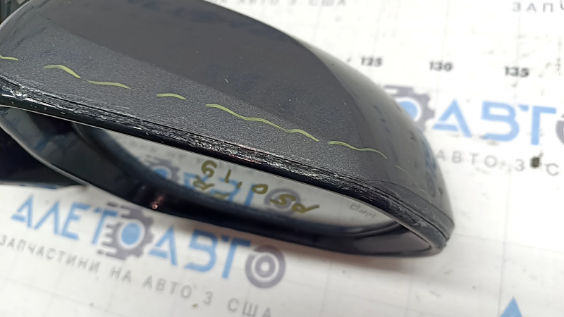 Зеркало боковое правое в сборе Toyota Prius 50 16-20 6 пинов, BSM, графит, трещина в крышке, отсутствует фрагмент крышки, царапины, после ремонта