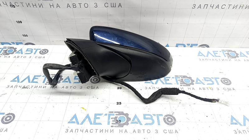 Зеркало боковое левое в сборе Mazda 3 19-22 4d 6 пинов, поворотник, подогрев, BSM, Japan built, синее