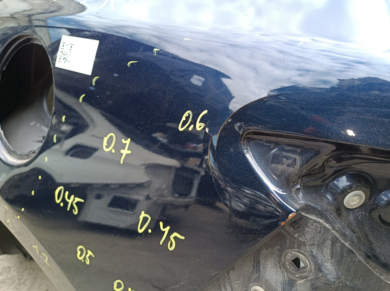 Четверть крыло задняя левая Mazda 3 19-26 4d на кузове, синяя, тычка, деланная 0,3-1,2