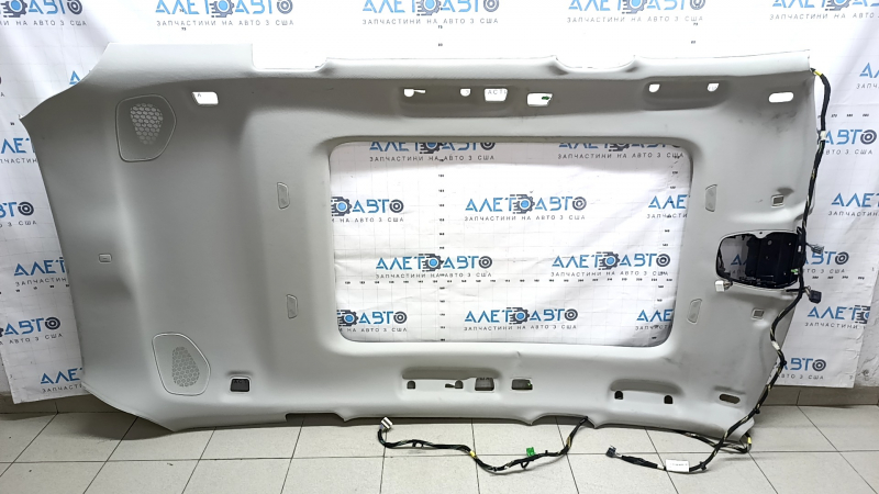 Обшивка потолка Volvo XC90 16-22 под панораму, под 2 ряда, серый, с микрофонами и сетками динамиков, под химчистку, заломы
