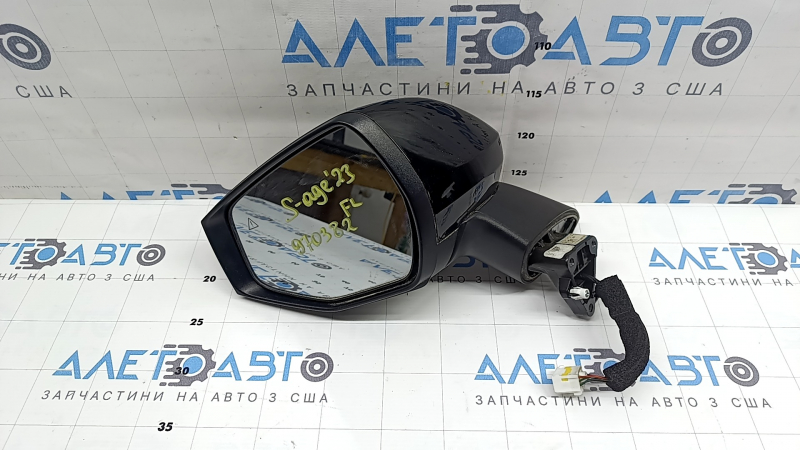 Зеркало боковое левое в сборе Kia Sportage 23-26 8 пинов, поворотник, подогрев, BSM, черный глянец+структура
