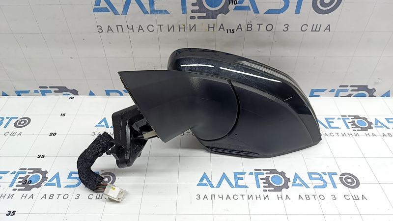 Зеркало боковое левое в сборе Kia Sportage 23-26 8 пинов, поворотник, подогрев, BSM, черный глянец+структура