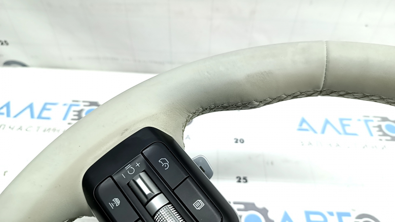 Руль голый Hyundai Santa Fe 24-26 кожа серая с кнопками, накладками и лепестками, под химчистку