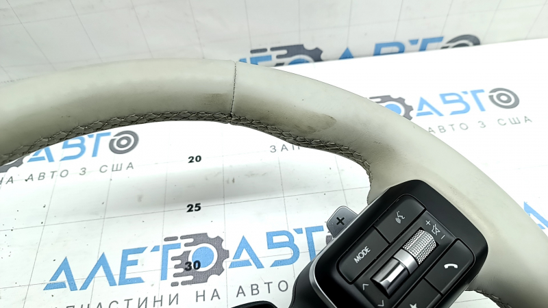 Руль голый Hyundai Santa Fe 24-26 кожа серая с кнопками, накладками и лепестками, под химчистку