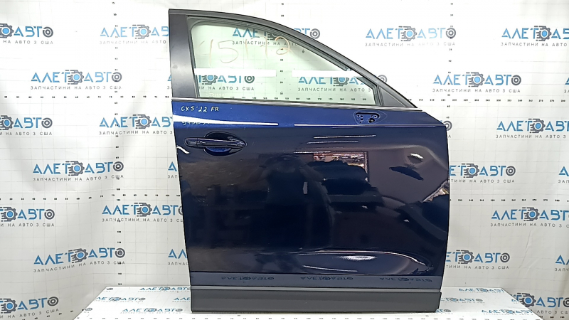 Дверь в сборе передняя правая Mazda CX-5 17-25 keyless, триплекс, синий 42M