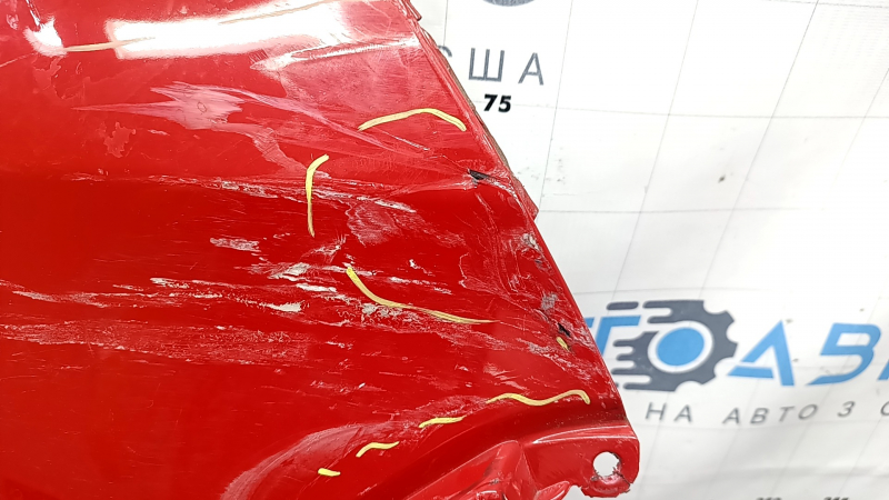 Бампер задний голый Lexus UX200 UX250h 19-24 красный, под парктроники, царапины, трещины, сломан, после ремонта, треснуты крепления, отсутствуют крепления