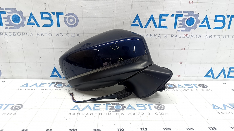 Зеркало боковое правое в сборе Mazda CX-5 17-25 6 пинов, BSM, подогрев, поворотник, синее, тычки