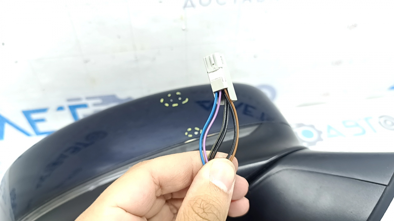 Зеркало боковое правое в сборе Mazda CX-5 17-25 6 пинов, BSM, подогрев, поворотник, синее, тычки