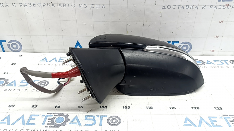 Зеркало боковое левое в сборе Toyota Rav4 19-25 8 пинов, черный глянец, поворотник, подогрев, BSM, царапины