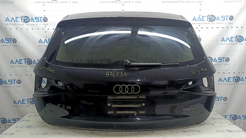 Двері багажника голі зі склом Audi Q5 8R 09-17 чорний LY9T, із спойлером, стоп-сигналом, трапецією та повідцем двірника, тичка, подряпини на склі