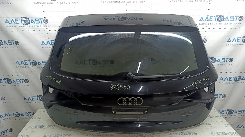 Двері багажника голі зі склом Audi Q5 8R 09-17 чорний LY9T, із спойлером, стоп-сигналом, трапецією та повідцем двірника, тичка, подряпини на склі