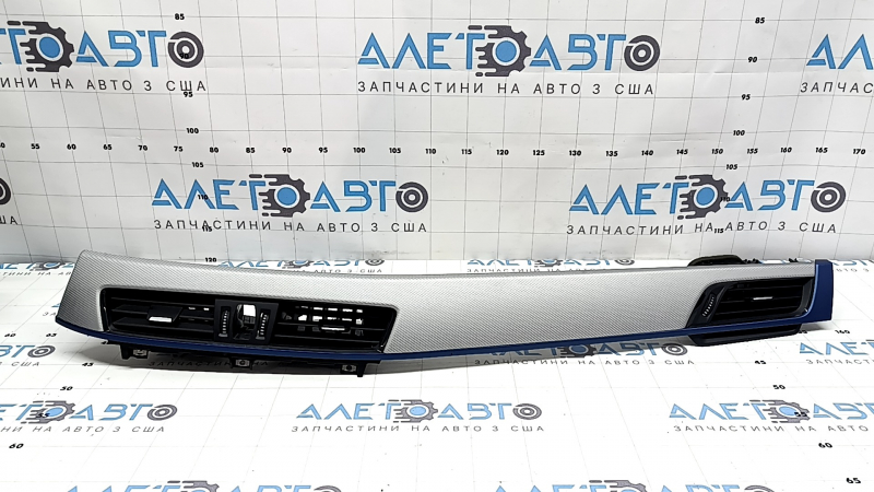 Накладка передней панели с дефлекторами правая BMW X1 F48 16-19 M-Sport, серебро с синим