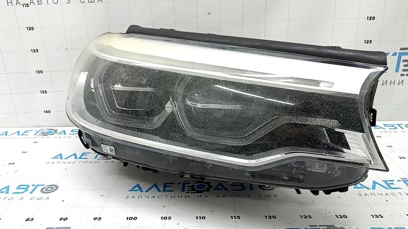 Фара передняя правая в сборе BMW 5 G30 17-20 адаптив LED Icon S552A, с блоками, без крепления, пожелтело стекло, паутинка