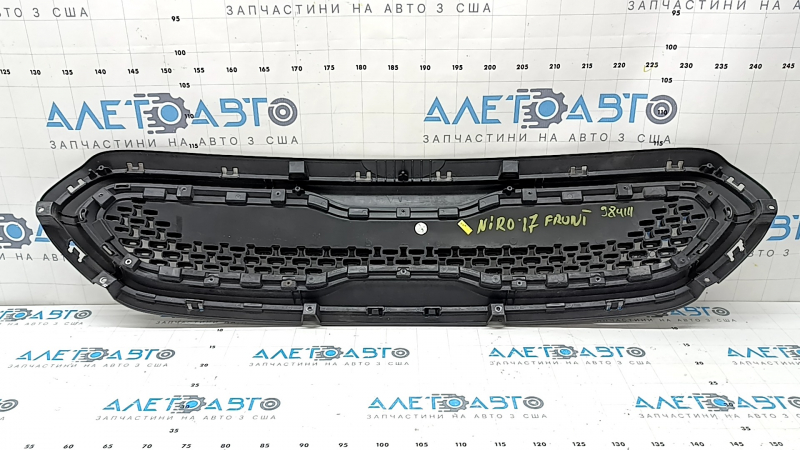 Грати радіатора grill Kia Niro 17-19 HEV, PHEV без радара, хром + чорний глянець