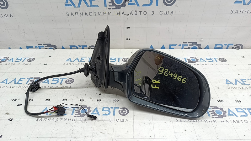 Зеркало боковое правое в сборе Audi Q3 8U 15-18 6+2 пинов, поворотник, подогрев, автоскладывание, BSM, графит, потерто