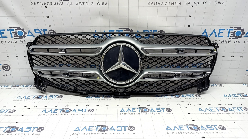 Решетка радиатора в сборе grill Mercedes W167 GLE 350 450 20-23 хром, под радар и камеру, с эмблемой, с подсветкой, сломаны крепления, тычки