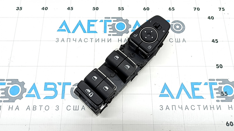 Управління склопідйомником переднім лівим Hyundai Santa FE 19-23 чорне, 2 auto, під захист дітей, поліз хром