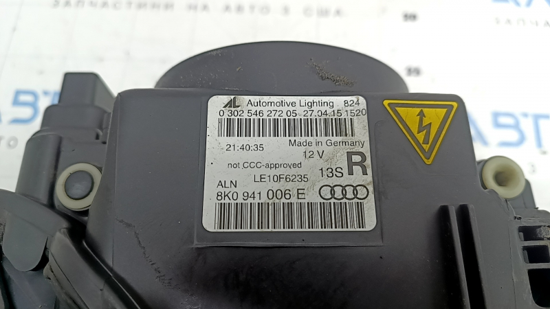 Фара передняя правая в сборе Audi A4 B8 13-16 рест ксенон led, под полировку, желтит led