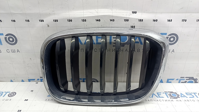 Решітка радіатора grill ліва BMW X3 G01 18-21 ніздря, хром обрамлення + чорна решітка, M-Sport
