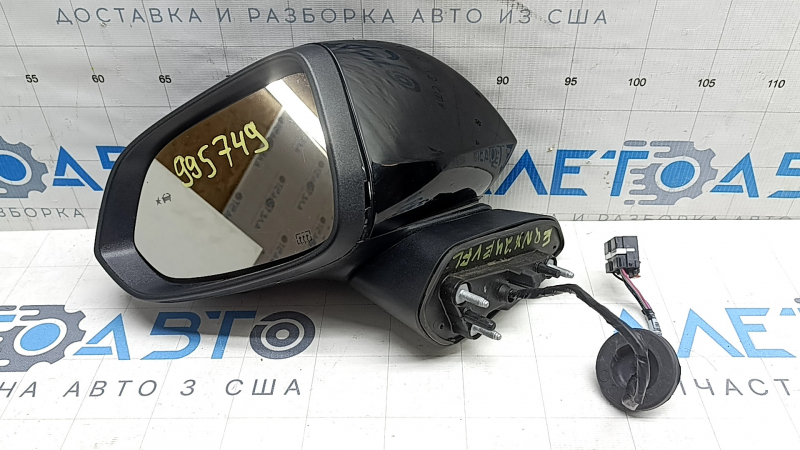 Зеркало боковое правое в сборе Chevrolet Equinox EV 24-26 черное, с камерой, 7 пинов, царапины, трещина, отходит корпус