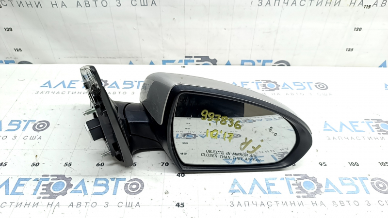 Дзеркало бічне праве Hyundai Ioniq 17-19 12 пінів, поворотник, підігрів, пам'ять, BSM, срібло, скол