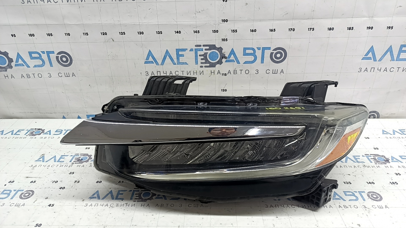 Фара передня ліва в зборі Honda Insight 19-22 LED, під полірування, відколи на хром молдингу, жовтить LED, потерте скло
