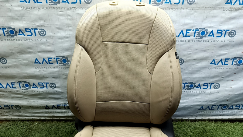 Сиденье водительское Hyundai Sonata 11-15 с airbag, электро, подогрев, кожа бежевая с перфорацией, потрескалась кожа