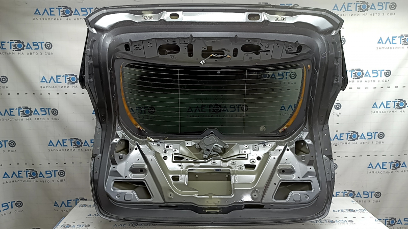 Дверь багажника голая со стеклом Nissan Murano z52 20-24 тонировка, графит KAD, с спойлером, накладками спойлера, стоп-сигналом, трапецией и поводком заднего дворника, царапигы на стекле
