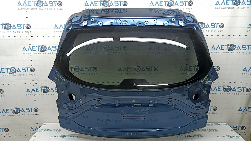 Дверь багажника голая со стеклом Mazda CX-5 17-25 электро, тонировка, синий 45B, тычки, коррозия