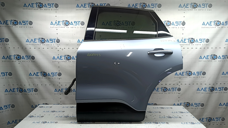 Двері в зборі задні ліві Ford Escape MK4 20-26 синій GP, верхній хром молдинг, подряпини, подряпини на молдингу