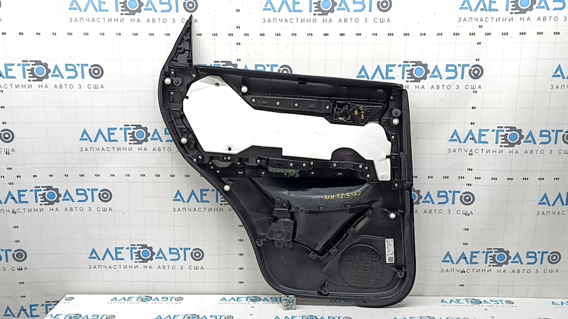 Обшивка дверей картка ззаду права Mazda CX-5 17-23 чорна, підлокітник шкіра коричнева, накладка з хром молдингом під дерево, BOSE, подряпини, вм'ятини