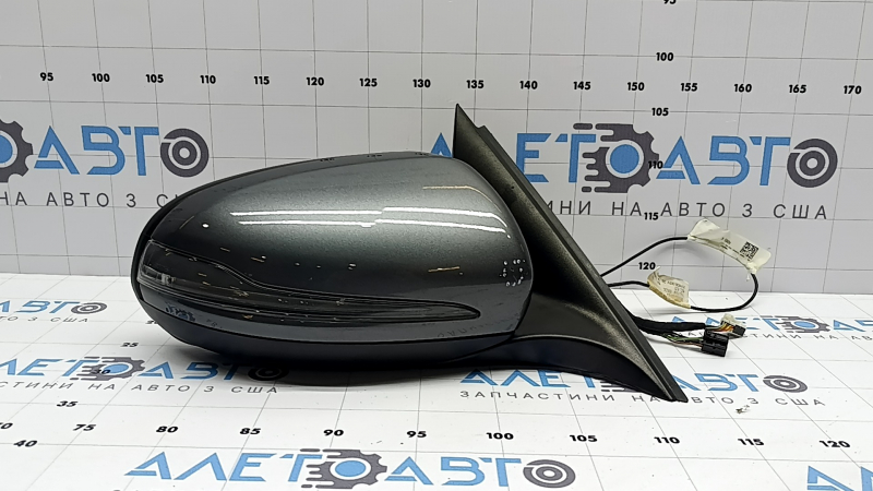 Зеркало боковое правое в сборе Mercedes C-class W205 16-18 8+8+1 пинов, поворотник, подогрев, с подсветкой, BSM, графит, царапина, тычка