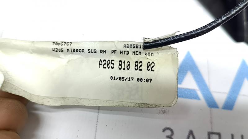 Зеркало боковое правое в сборе Mercedes C-class W205 16-18 8+8+1 пинов, поворотник, подогрев, с подсветкой, BSM, графит, царапина, тычка