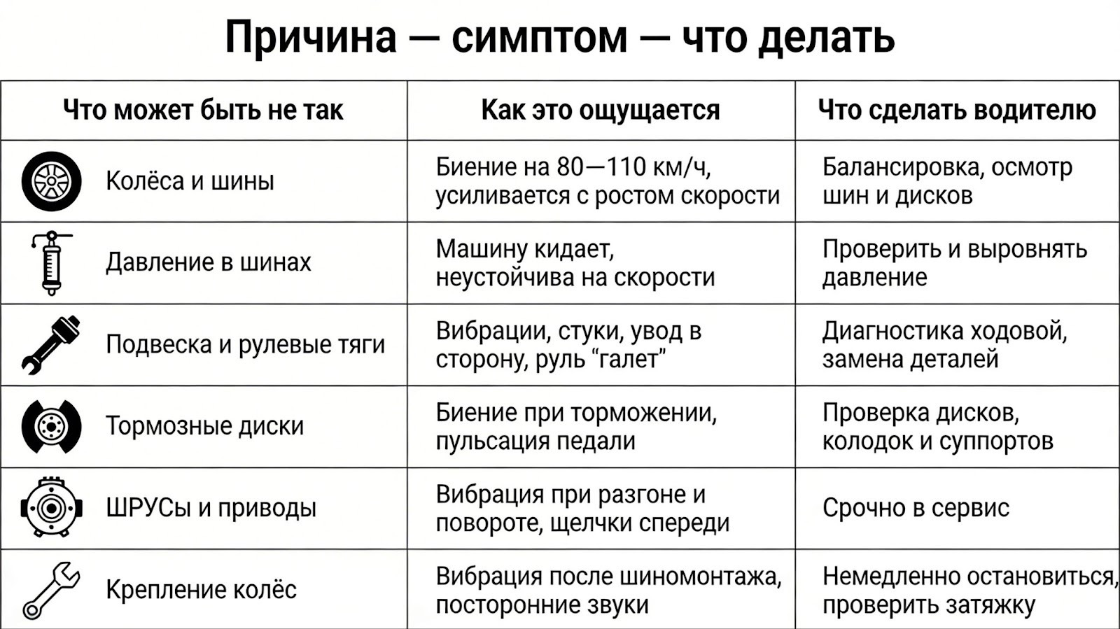 Памятка водителю: причины вибрации руля, симптомы и что делать