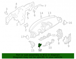 Накладка передньої панелі збоку ліва Mini Cooper Countryman R60 11-16 чорна, нижня