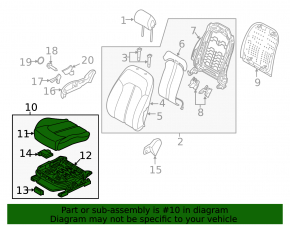 Пассажирское сидение Hyundai Sonata 18-19 без airbag, механическое, ткань черная