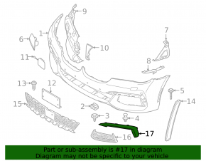 Молдинг переднего бампера правый BMW 7 G11 G12 16-19 M pack, хром