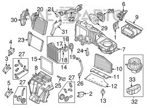 Корпус печки голый верхняя часть VW Passat b8 16-19 USA