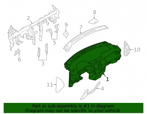 Торпедо передняя панель с AIRBAG Nissan Rogue 14-20 черная, BOSE