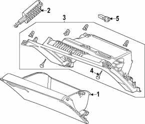 Ящик для рукавичок, бардачок Honda Civic XI FE/FL 22-26 чорний