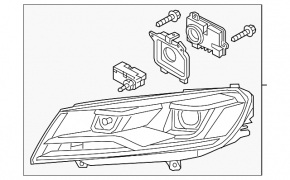 Фара передняя левая в сборе VW Touareg 11-14