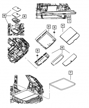Бокс в пол второго ряда Dodge Journey 11-20
