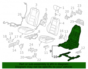 Мотор регулировки спинки пассажирского сиденья Honda Insight 19-22 без каркаса
